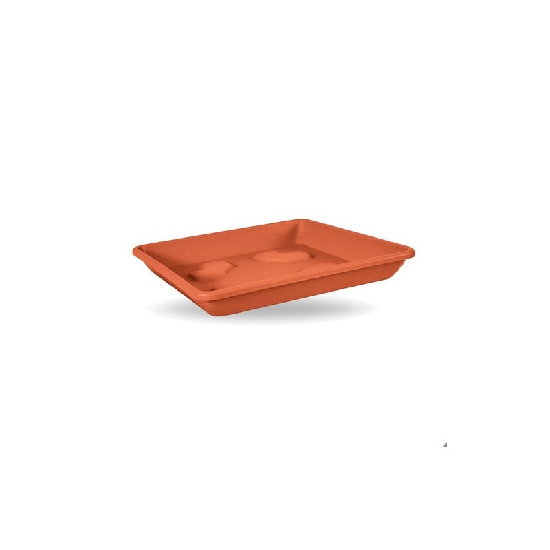 PLATO PLASTICO CUADRADO 30CM TERRACOTA