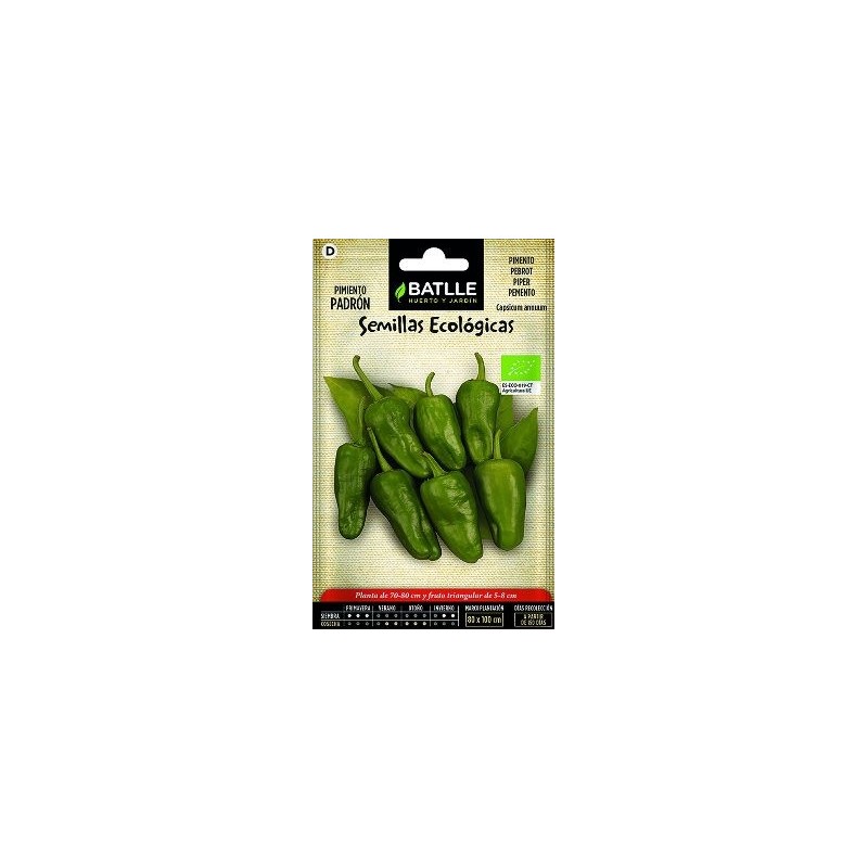 SEMILLAS ECOLOGICAS PIMIENTO PADRON 1GR