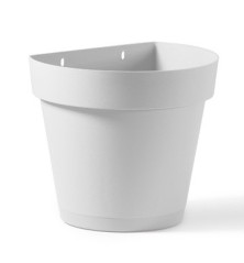 MACETA PLASTICO PARED CLEO 25X19.5 BLANCA
