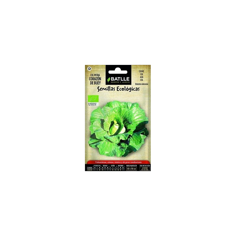 SEMILLAS ECOLOGICAS COL CORAZON DE BUEY 0.8GR
