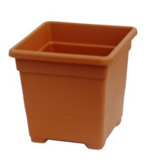 MACETA PLASTICO CUADRADA 27CM TERRACOTA