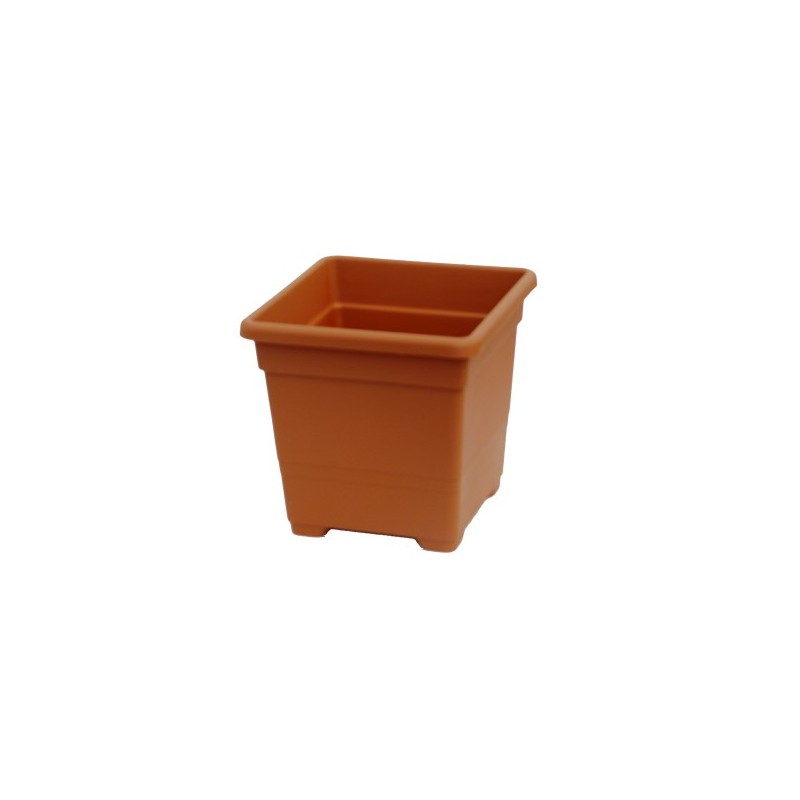 MACETA PLASTICO CUADRADA 27CM TERRACOTA