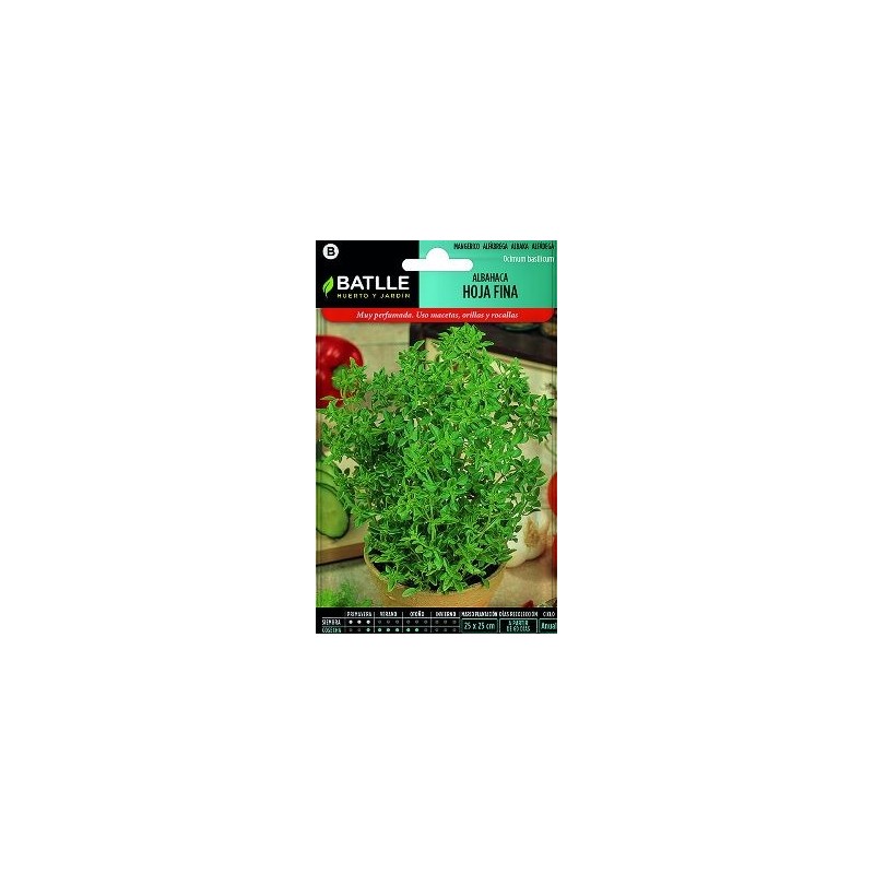 SEMILLAS ALBAHACA HOJA FINA 3GR