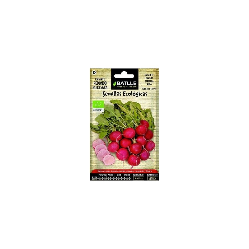 SEMILLAS ECOLOGICAS RABANITO REDONDO ROJO 5GR
