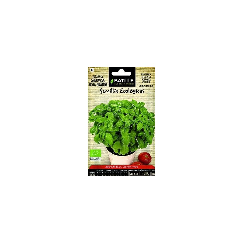 SEMILLAS ECOLOGICAS ALBAHACA GENOVESA 1,5GR