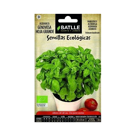 SEMILLAS ECOLOGICAS ALBAHACA GENOVESA 1,5GR