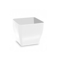 MACETA LIVING C/RUEDAS 30CM CUADRADA BLANCA
