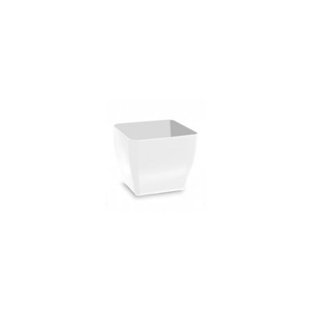 MACETA LIVING C/RUEDAS 30CM CUADRADA BLANCA
