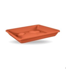 PLATO PLASTICO CUADRADO 25CM TERRACOTA