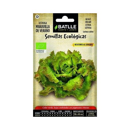 SEMILLAS ECOLOGICAS LECHUGA MARAVILLA DE VERANO 1G