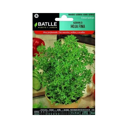 SEMILLAS ALBAHACA HOJA FINA 3GR