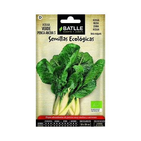 SEMILLAS ECOLOGICAS ACELGA PENCA ANCHA 4GR