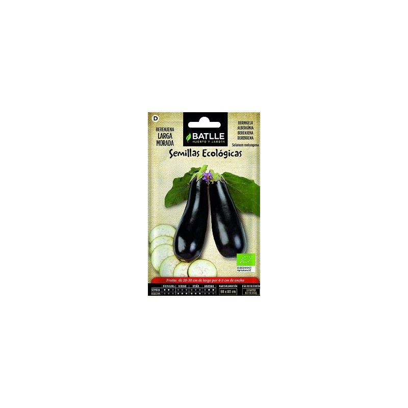 SEMILLAS ECOLOGICAS BERENJENA LARGA MORADA 0,18GR