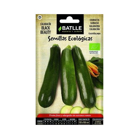 SEMILLAS ECOLOGICAS CALABACIN BLACK BEAUTY 4GR