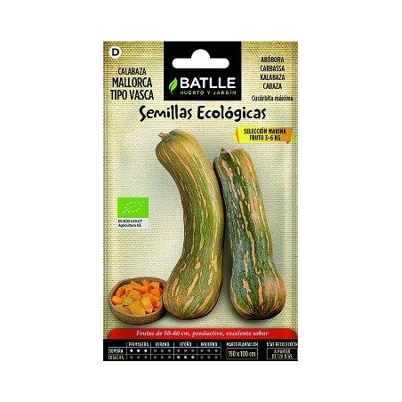 SEMILLAS ECOLOGICAS CALABAZA MALLUECA 4GR