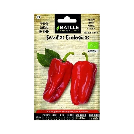 SEMILLAS ECOLOGICAS PIMIENTO LARGO DE REUS 1GR