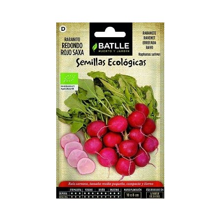 SEMILLAS ECOLOGICAS RABANITO REDONDO ROJO 5GR