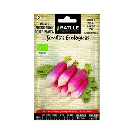 SEMILLAS ECOLOGICAS RABANITO PUNTA BLANCA 5GR