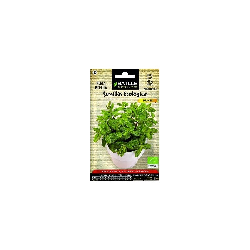 SEMILLAS ECOLOGICAS MENTA PIPERITA 0.05GR