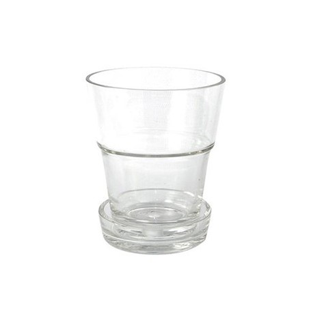 MACETERO CON PLATO TRANSPARENTE CRISTAL 14,5X16CM