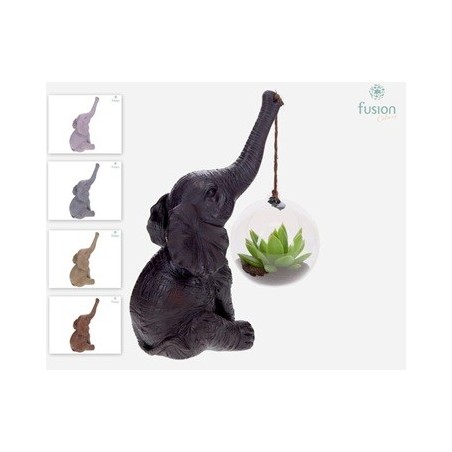 ELEFANTE CON PLANTA COLGANTE ALTO 20CM