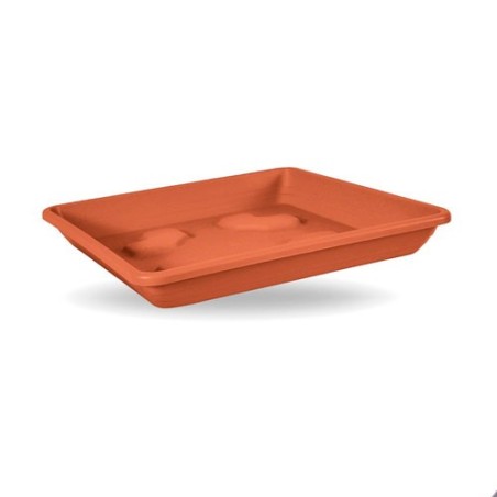 PLATO PLASTICO CUADRADO 42CM TERRACOTA
