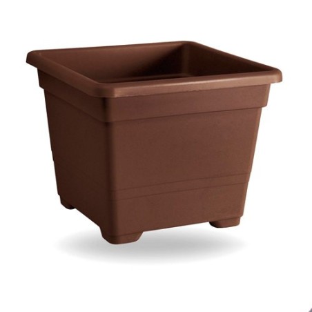MACETA PLASTICO CUADRADA 38CM BRONCE
