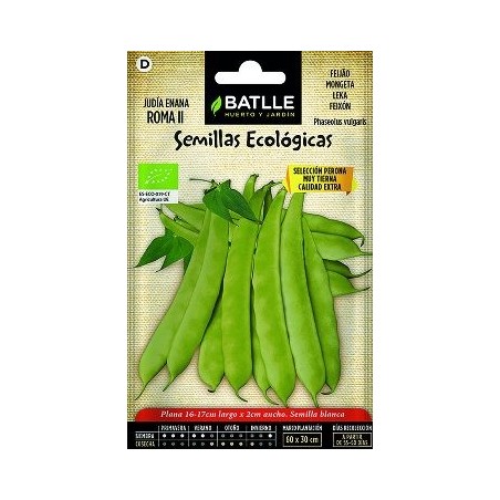 SEMILLAS ECOLOGICAS JUDIA ENANA ROMA II 15GR
