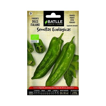 SEMILLAS ECOLOGICAS PIMIENTO DULCE ITALIANO 1GR