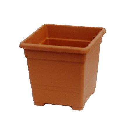 MACETA PLASTICO CUADRADA 27CM TERRACOTA