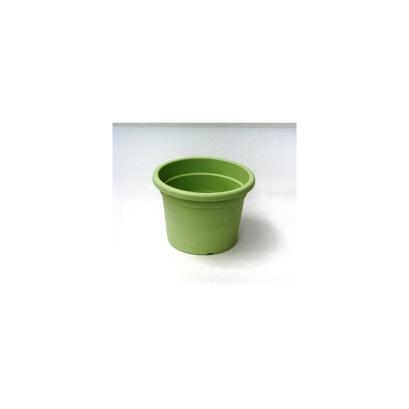 MACETA PLASTICO CILINDRO 30CM VERDE SUAVE