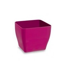 MACETA LIVING C/RUEDAS 30CM CUADRADA ROSA