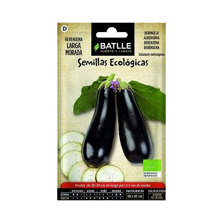 SEMILLAS ECOLOGICAS BERENJENA LARGA MORADA 0,18GR