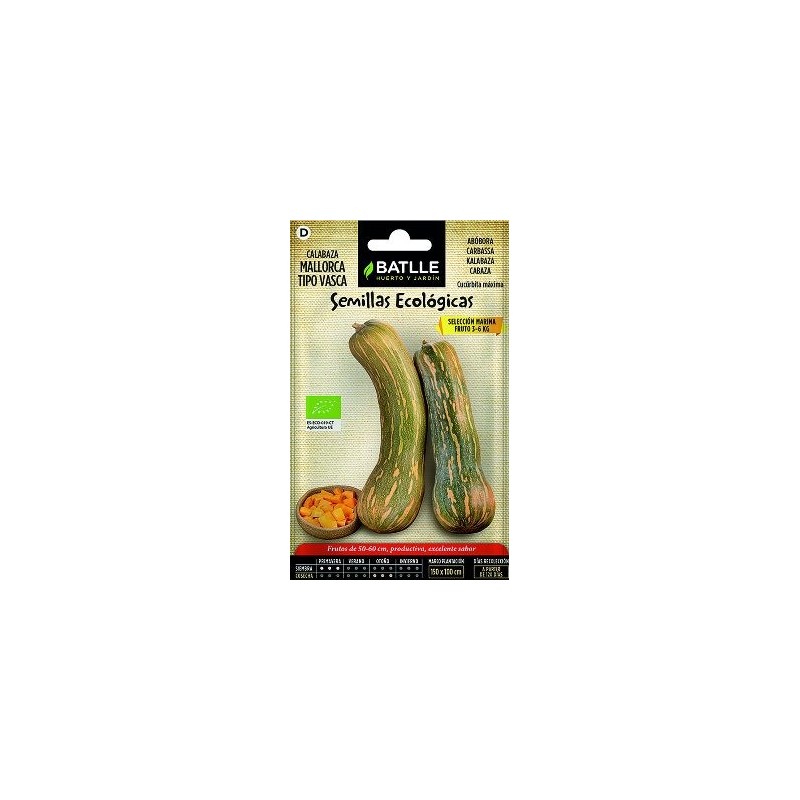 SEMILLAS ECOLOGICAS CALABAZA MALLUECA 4GR