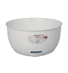 TARRINA PLASTICO TRENZA 30X15CM BLANCA