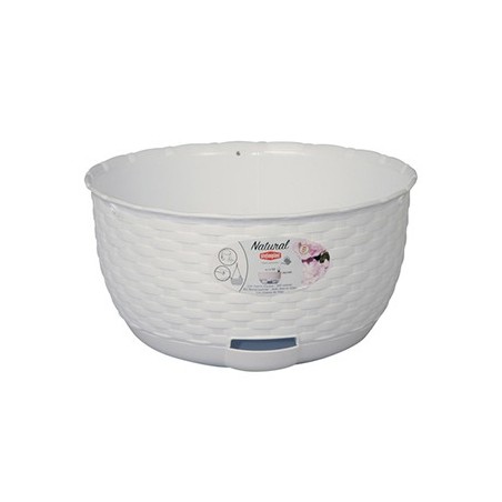 TARRINA PLASTICO TRENZA 30X15CM BLANCA