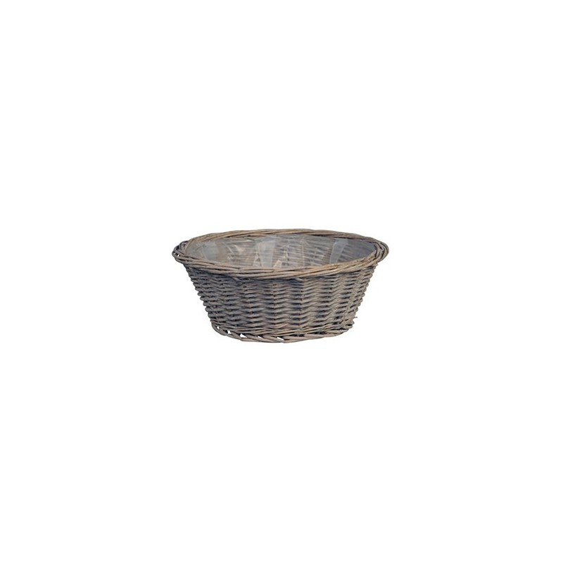 CESTA RATTAN TEXAS REDONDA 25X8CM GRIS