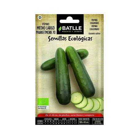 SEMILLAS ECOLOGICAS PEPINO MARKETMORE 70 4GR