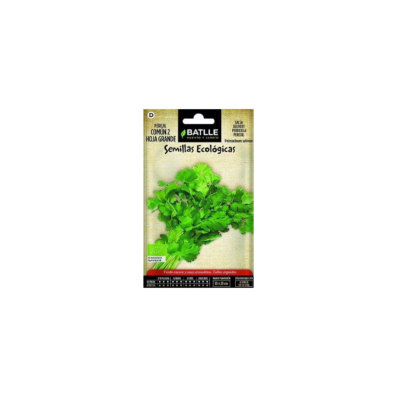 SEMILLAS ECOLOGICAS PEREJIL COMUN 5GR