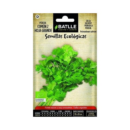 SEMILLAS ECOLOGICAS PEREJIL COMUN 5GR