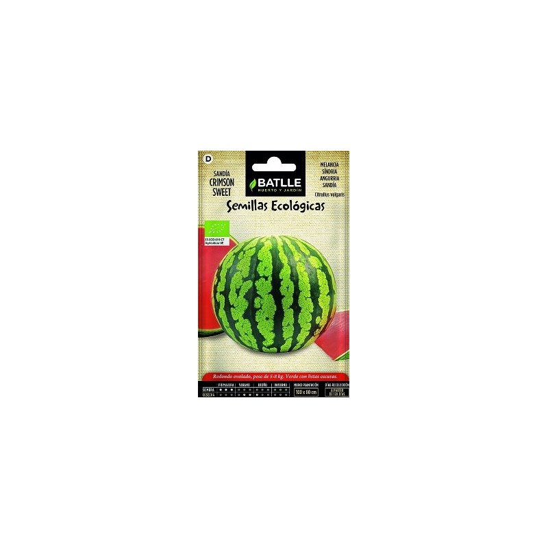 SEMILLAS ECOLOGICAS SANDIA CRIMSON SWEET 2,5GR