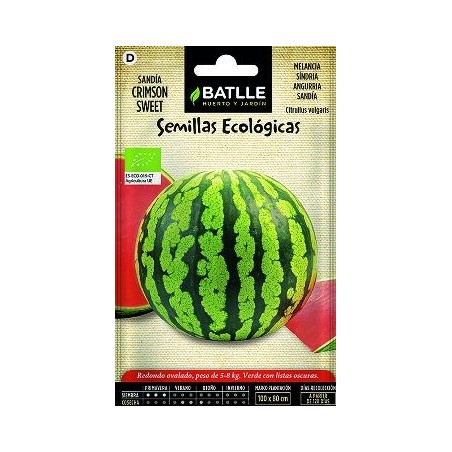 SEMILLAS ECOLOGICAS SANDIA CRIMSON SWEET 2,5GR