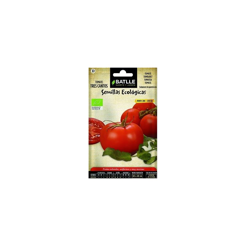 SEMILLAS ECOLOGICAS TOMATE TRES CANTOS 0,5GR