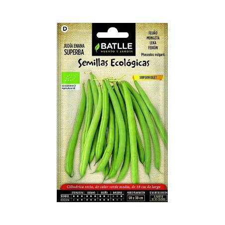 SEMILLAS ECOLOGICAS JUDIA SUPERVIOLET 15GR