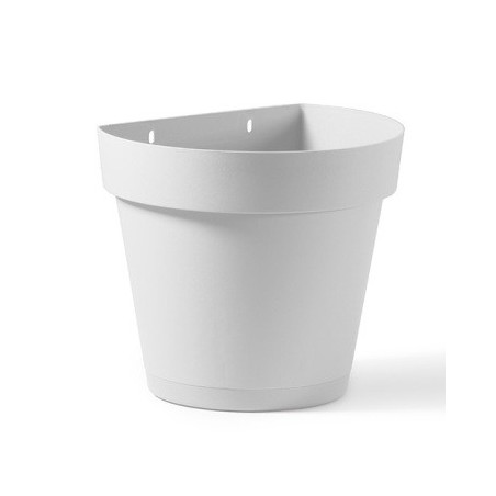 MACETA PLASTICO PARED CLEO 25X19.5 BLANCA