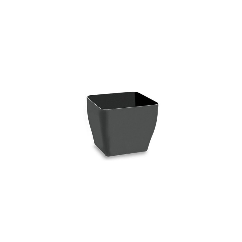 MACETA LIVING C/RUEDAS 40CM CUADRADA ANTRACITA